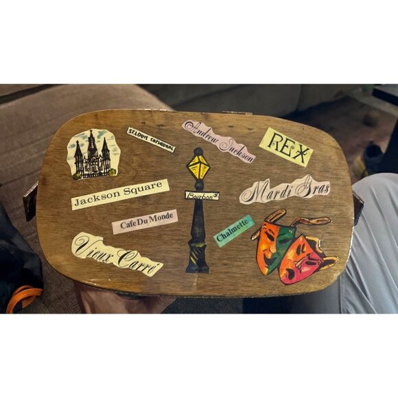 Boho Basket Purse, Vintage Nan Caro Design, Signed by J Hussey of Metairie, LA - Picture 8 of 16